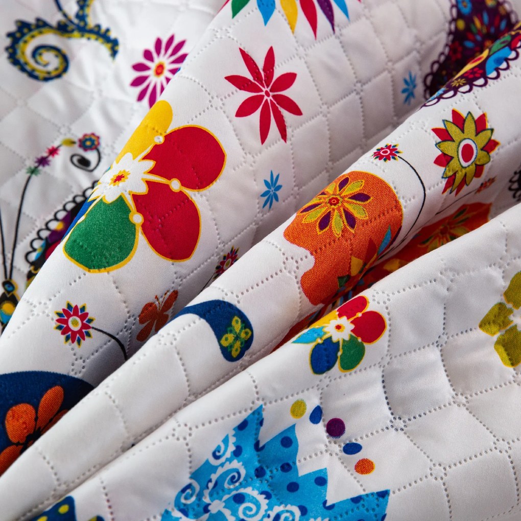 Cuvertura de pat FLUTURE COLORAT alb Dimensiune: 170 x 210 cm