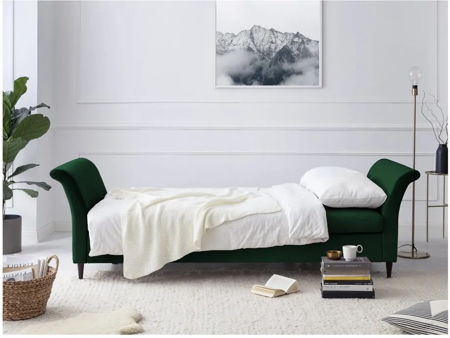 Canapea extensibilă cu spațiu pentru depozitare Mazzini Sofas Pivoine, verde