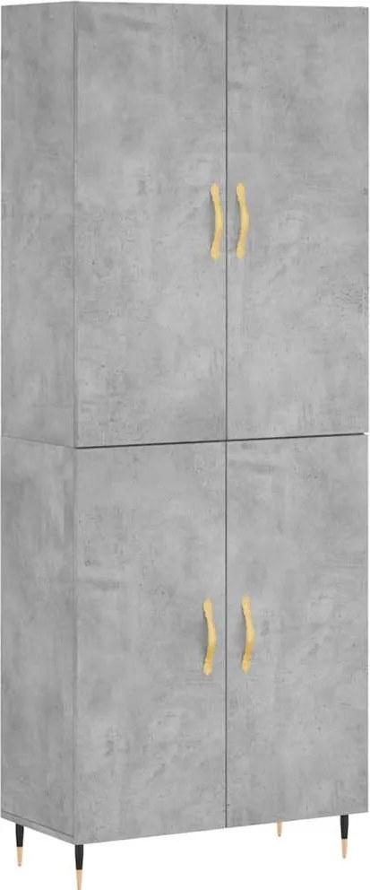 vidaXL Dulap înalt, gri beton, 69,5x34x180, lemn compozit