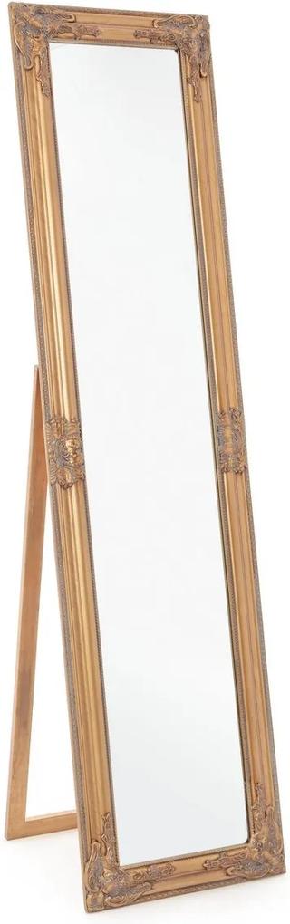 Oglinda decorativa de podea cu rama lemn auriu antic Miro 40 cm x 4 cm x 160 h