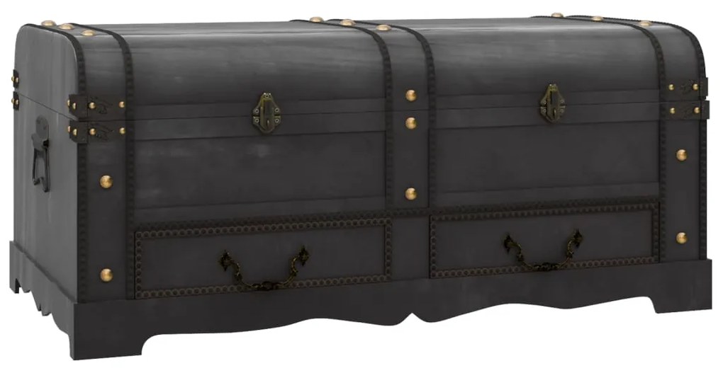 60797 vidaXL Cufăr vintage mare, negru, lemn