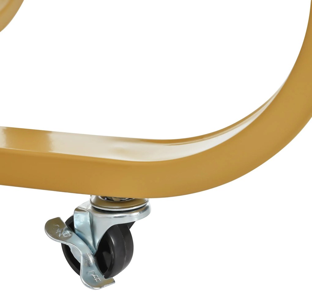 Masă de bucătărie versatilă și pliabilă, Alb+Auriu | Aosom Romania