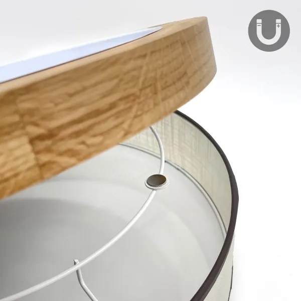 Brilagi - Plafonieră LED BELLADONNA, 36W/230V, Ø 40 cm, crem/stejar