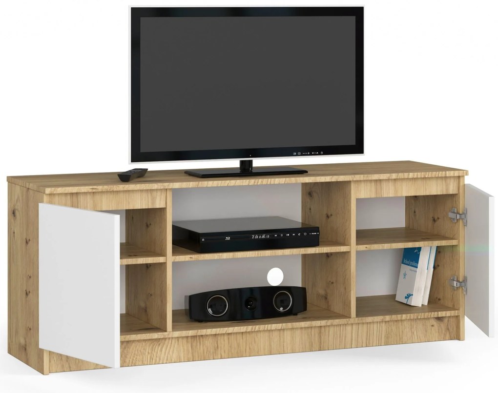 Masă TV Kenji (stejar artisan + alb). 1070722