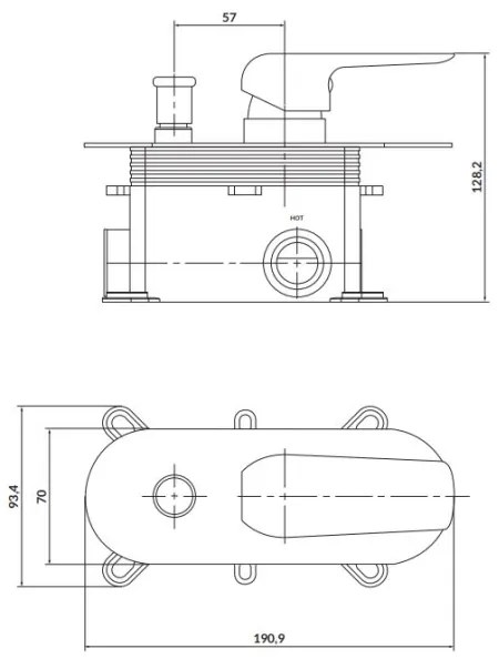 Baterie de duș pentru instalare ascunsă Cersanit S951-345 CITY crom lucios