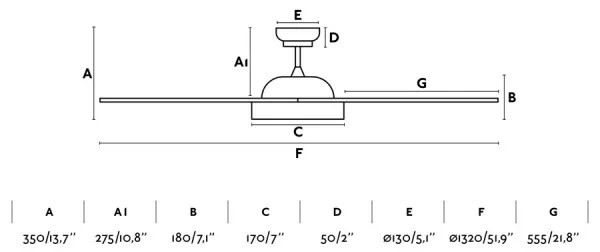 Ventilator LED de tavan FARO 33346 POLARIS LED/18W/230V alb d. 132 cm + telecomandă