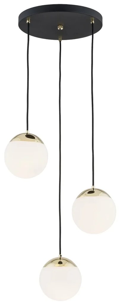 Lustra cu pendule design modern LIVIA 3 negru/alama