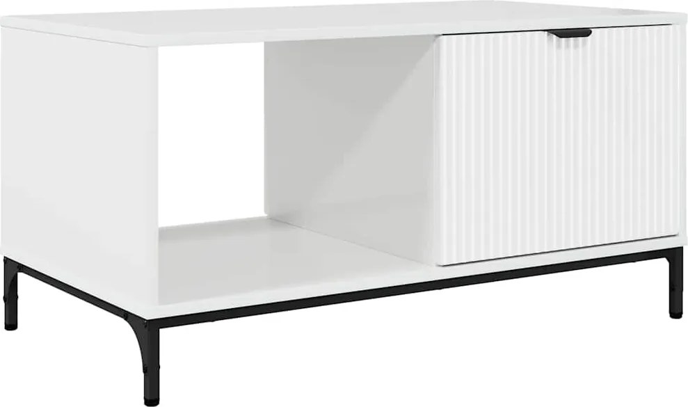 vidaXL Masă de cafea Alb lucios 90 x 49 x 46 cm Lemn compozit