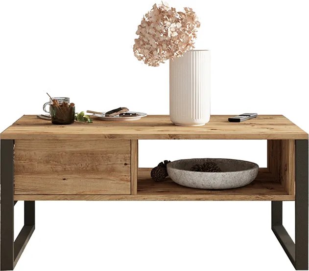 Masuta Cafea Hollms PAL, Stejar, Dim. 100x60x44.5 Cm