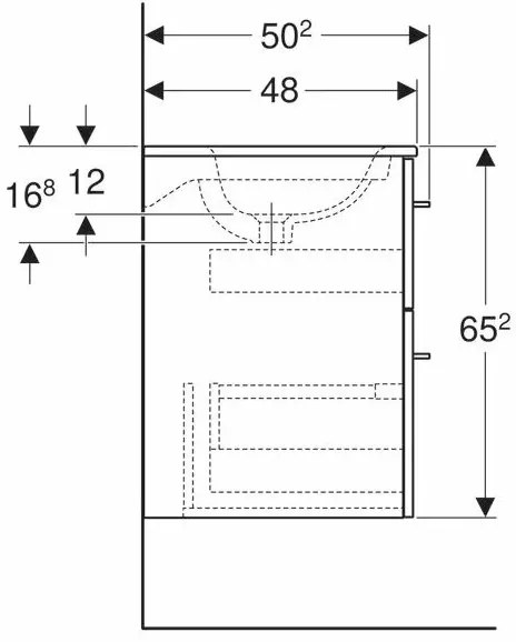 Set dulap suspendat si lavoar Geberit Selnova alb 2 sertare 100 cm