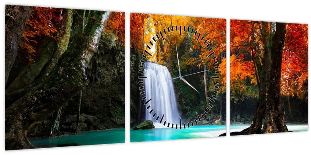 Tablou - Laguna de Smarald (cu ceas) (90x30 cm)