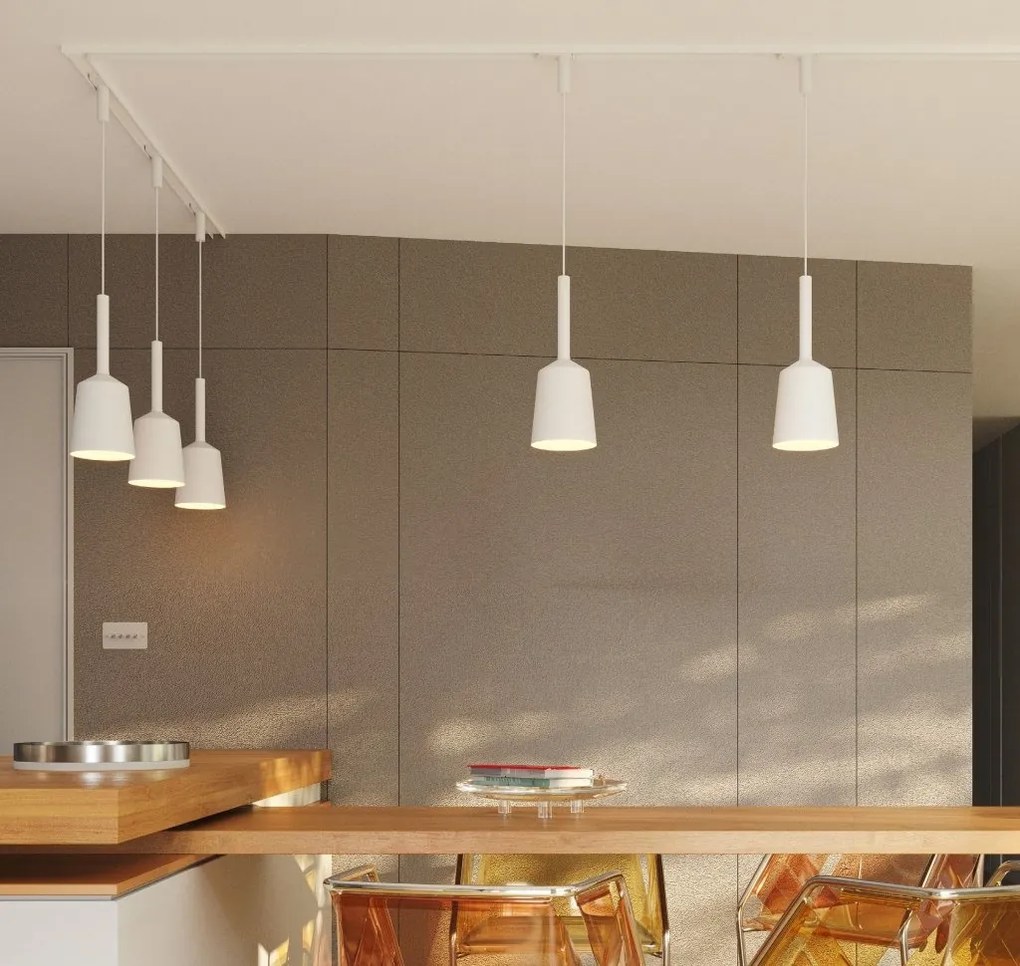 Pendul pentru sina trifazata MAXLIGHT, TULIPE alb