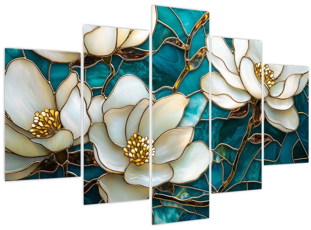 Tablou - Vitraliu cu magnolie (150x105 cm)