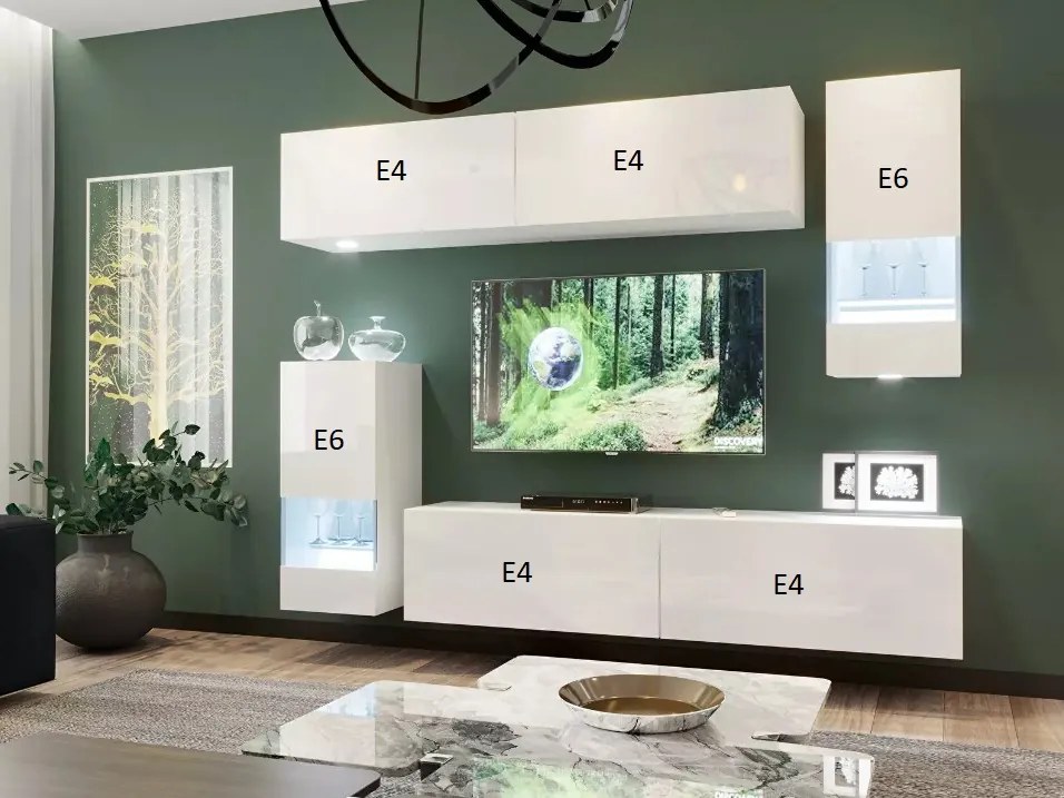 Mobilier living Berny 76 (alb + Alb lucios). 1087214