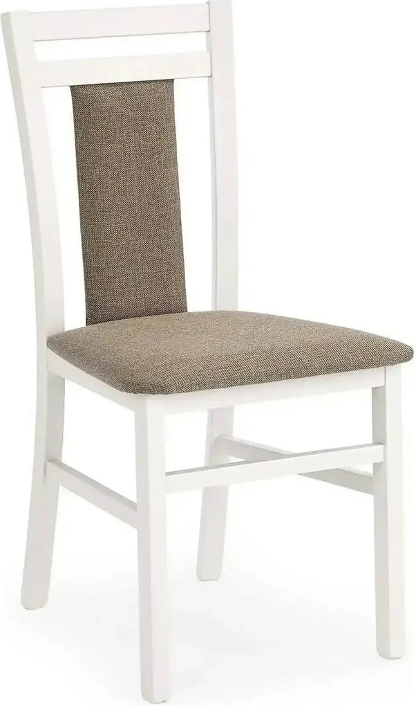 Scaun HUBERT 8, bej/alb, stofa clasica/lemn de fag, 45x51x90 cm