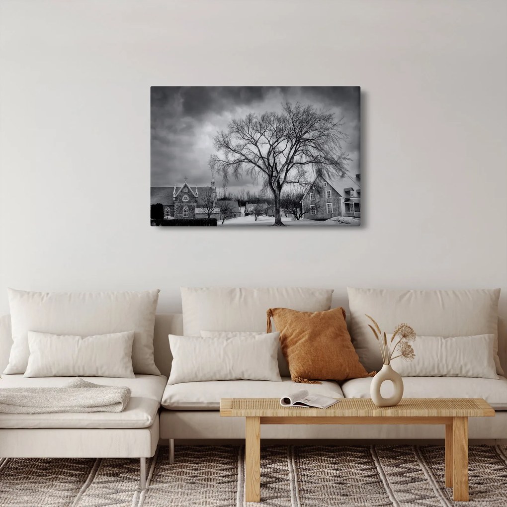 Tablou cu sat alb negru (90x60 cm)