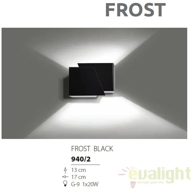 Aplica de perete cu iluminat ambiental FROST neagra 940/2 EMB