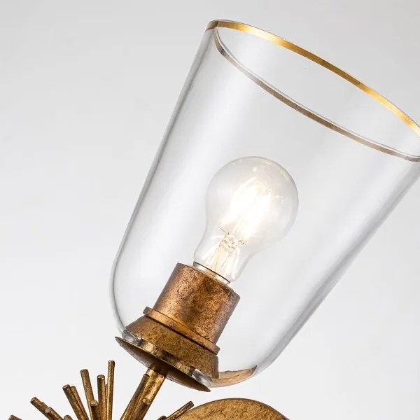 Quoizel STARING-2WB-DG-CLEAR - Aplica de perete STARING 2xE27/40W/230V, cupru