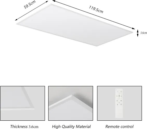 Brilagi - Plafonieră SLIMFRAME LED reglabilă cu dimmer/80W/230V 120x60 cm albă + telecomandă