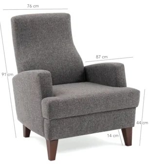 Fotoliu PULA, gri închis