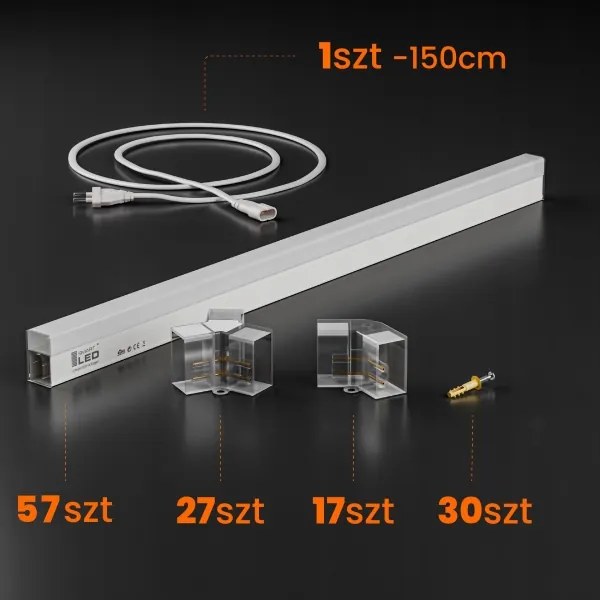 Plafonieră LED 570W/85-265V 6500K 522x298 cm CRI 90 IP44, albă