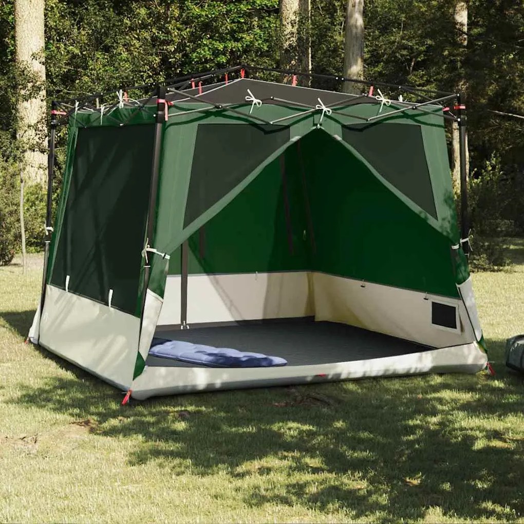 vidaXL Cort interior cu acoperiș Verde 291 x 291 x 240 cm tafta
