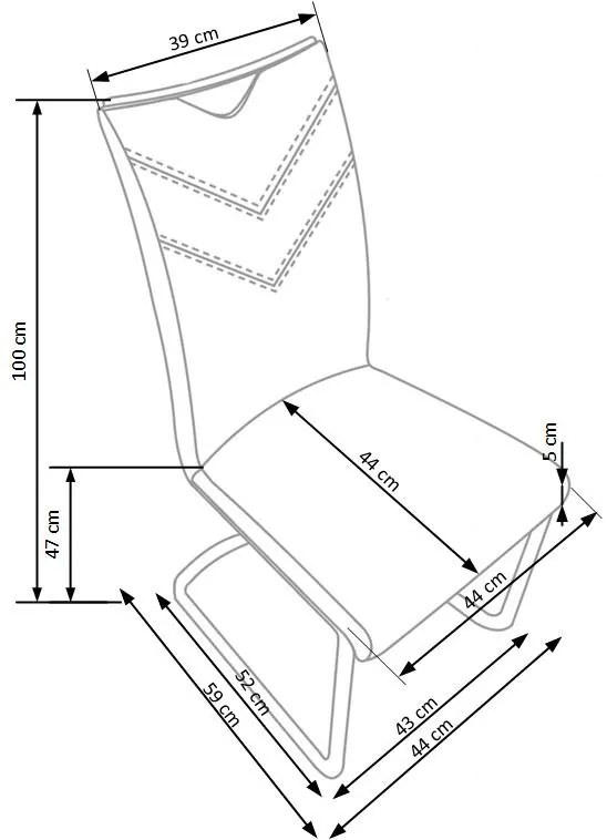 Scaun K224 piele ecologica alb