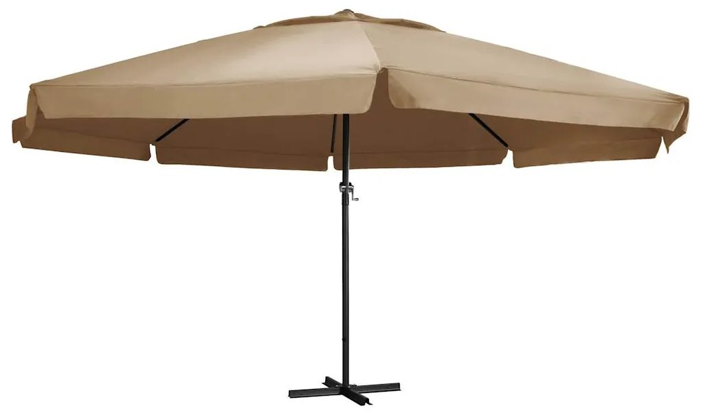 vidaXL Umbrelă soare de exterior cu stâlp aluminiu gri taupe 600 cm