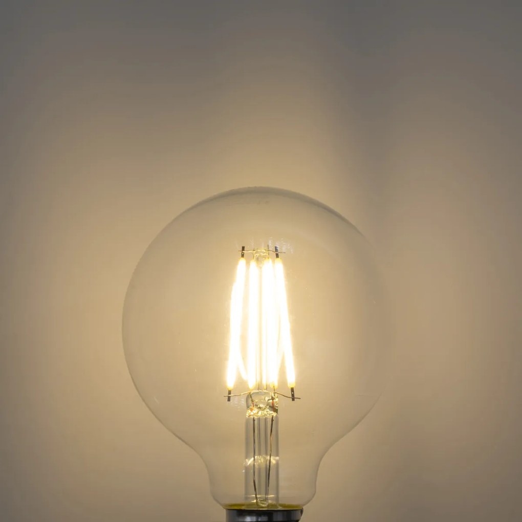 Set de 5 Becuri LED E27 cu Filament Clar G95 3.8W 806 lm 3000K