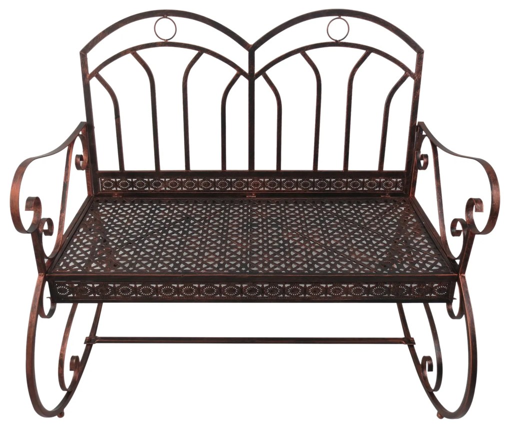 Banca metalica Balansor Outsunny cu 2 locuri, stil Vintage, Finisaj in Bronz | Aosom Romania