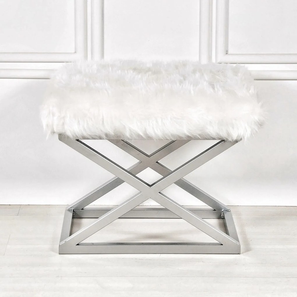 Scaun Capraz Plush alb