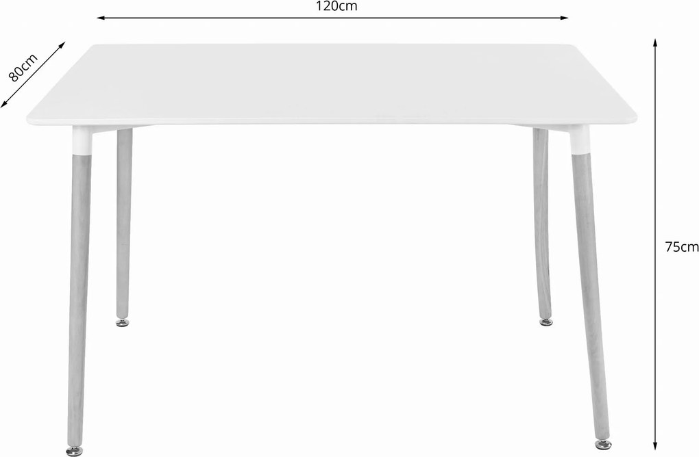 OFERTA Masă de dining albă ADRIA 120x80 cm Calitate II