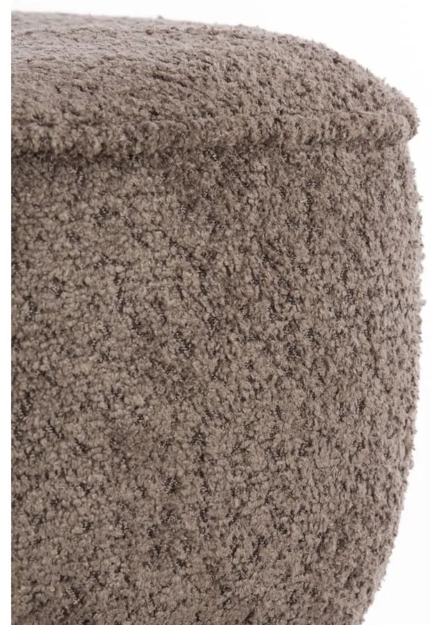 Taburet maro cu tapițerie din stofă bouclé Leyla – Light &amp; Living