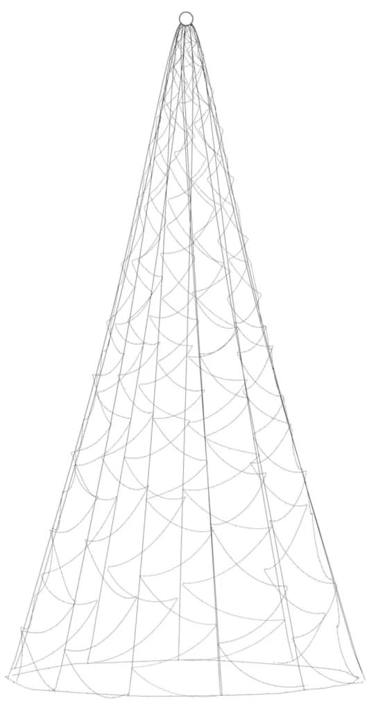 Brad de Craciun pe catarg, 500 LED-uri, alb rece, 300 cm Alb rece, 300 x 100 cm, Becuri LED in forma zigzag, 1