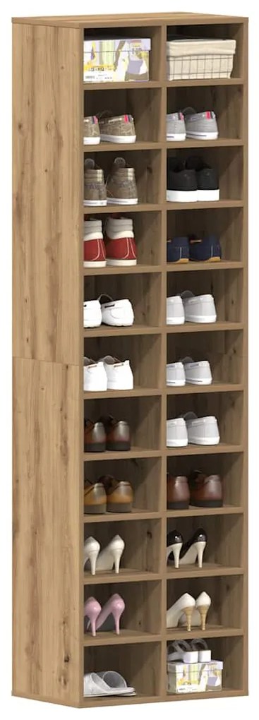 vidaXL Dulap Pantofi Artisan Stejar 54x34x183 cm Lemn prelucrat