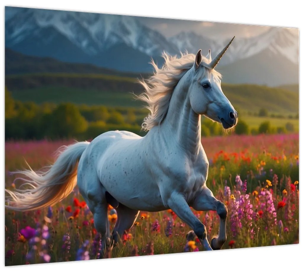 Tablou pe sticlă - Unicorn (70x50 cm)