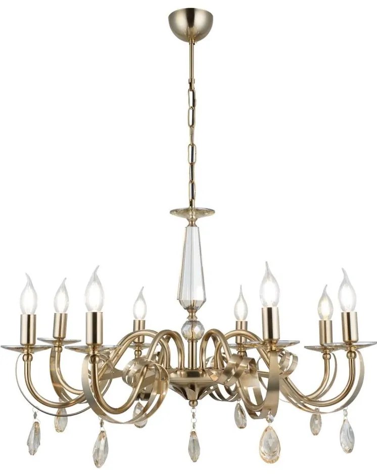 Candelabru cu lanț CASTRO, 8xE14/40W/230V, auriu