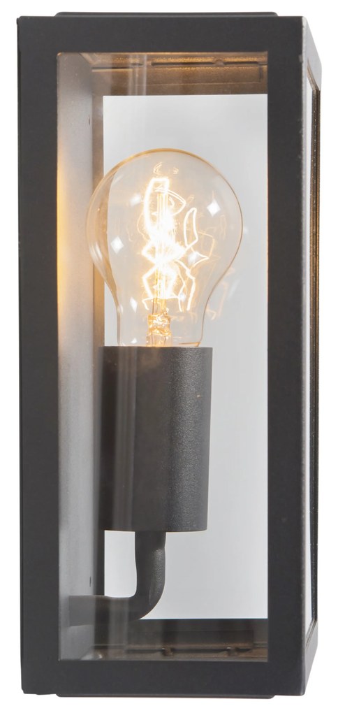 Lampă de perete exterioară industrială neagră cu sticlă 25,5 cm IP44 - Rotterdam