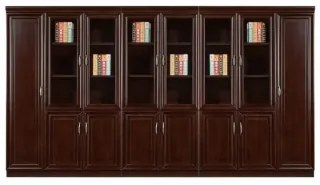 Set dulap birou, Nuc negru, 320cm, MDF, HB B-1208