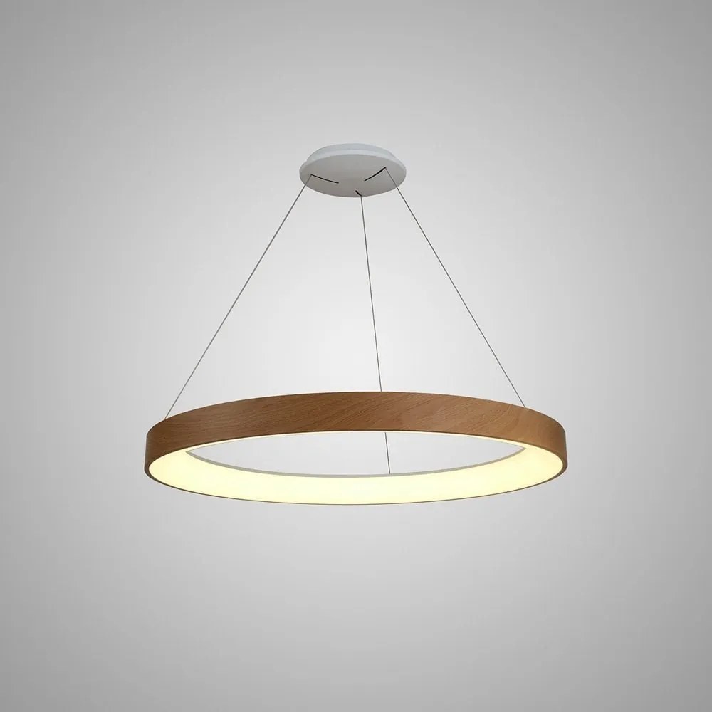 Lustra LED inteligenta design circular NISEKO II Wood 65cm