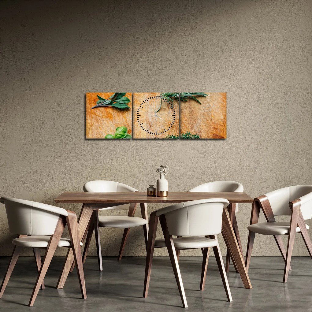 Tablou - Ierburi (cu ceas) (90x30 cm)