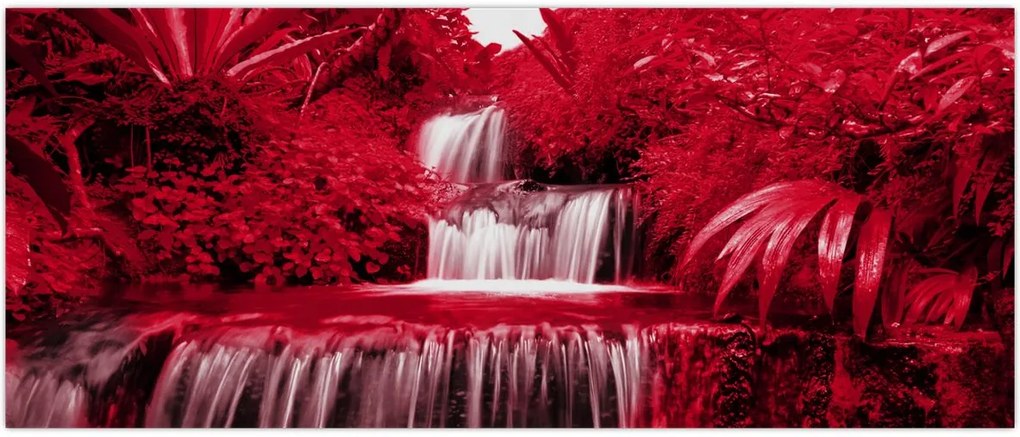 Tablou - Cascade indoneziene în roșu (120x50 cm)