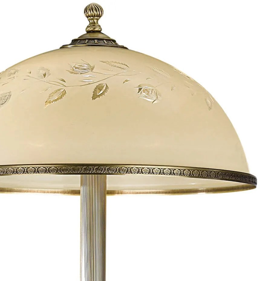 Lampadar / Lampa de podea din alama cu sticla decorata design italian 6208