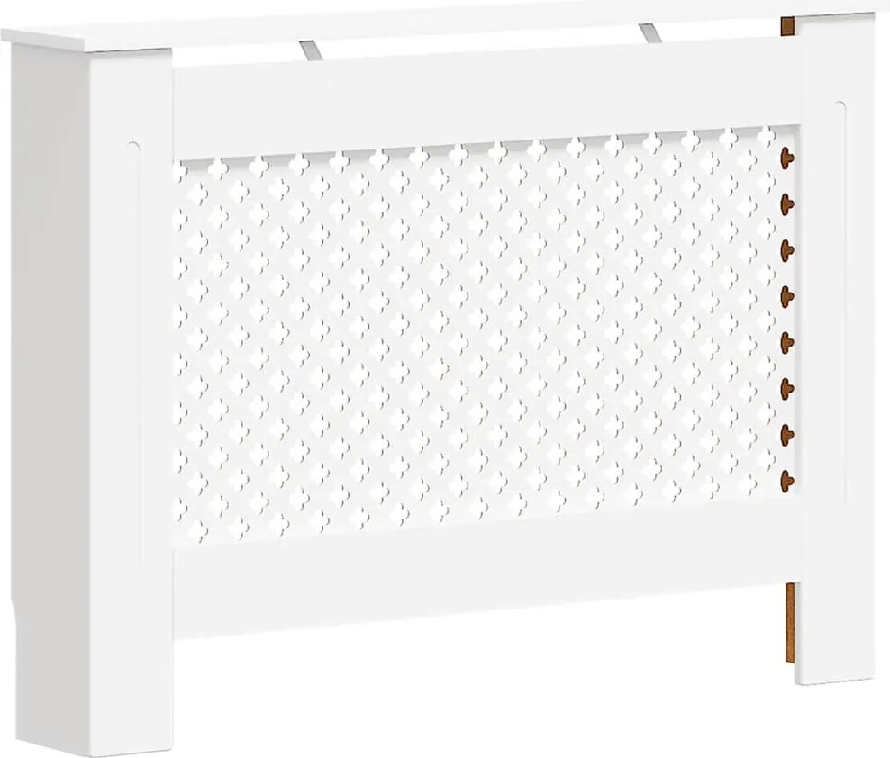 vidaXL Mască pentru calorifer, MDF, 112x19x81,5 cm, alb