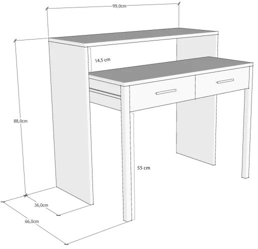 Masă de lucru 88x99 cm albă/bej