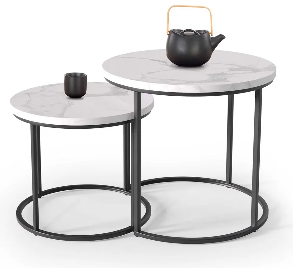 Masa de cafea Oreo, alb/negru
