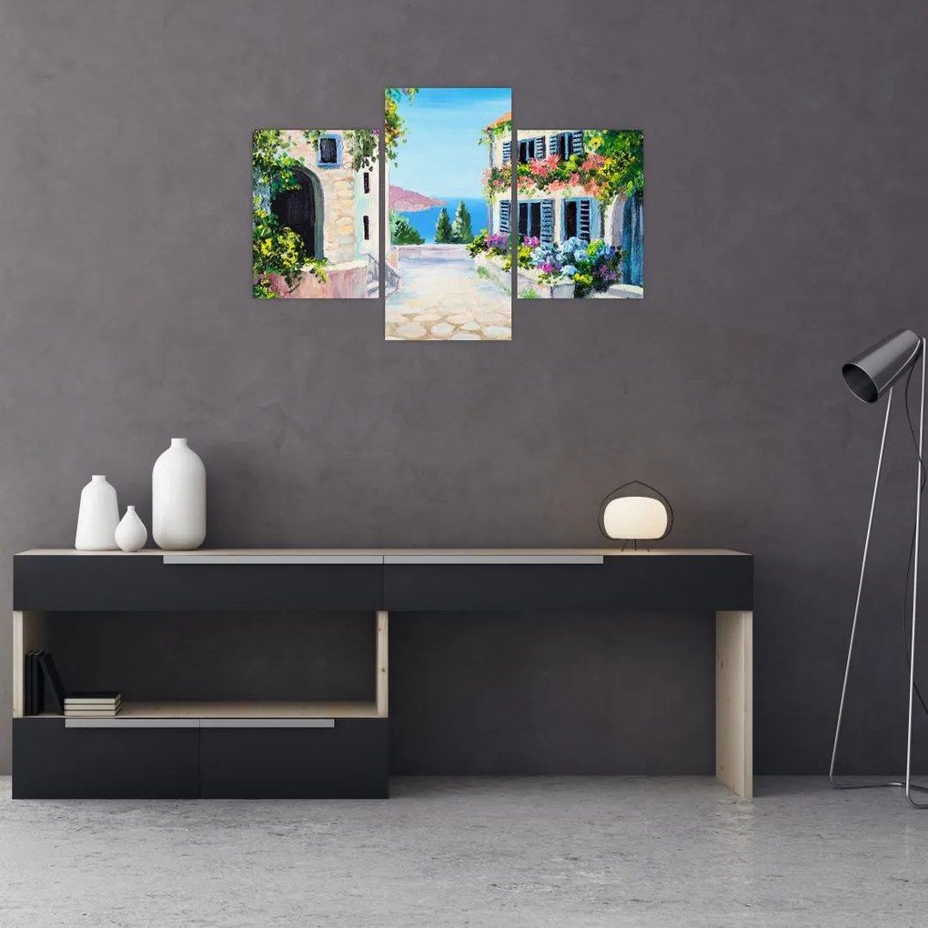 Tablou - Alee grecească, pictură în ulei (90x60 cm)