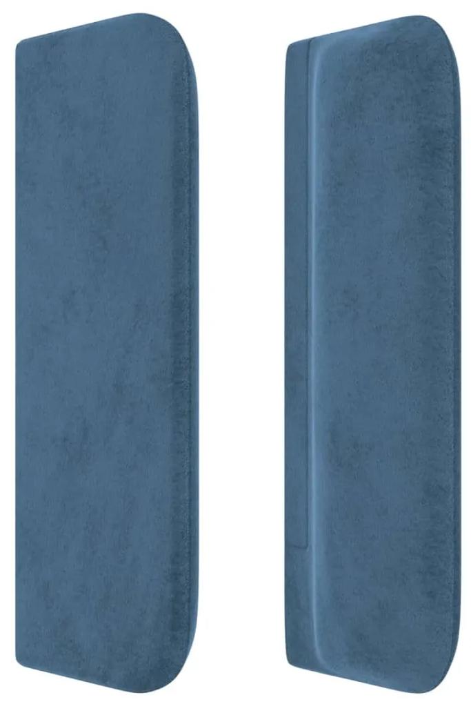 Tablie pat cu aripioare albastru inchis 147x16x78 88 cm catifea 1, Albastru inchis, 147 x 16 x 78 88 cm