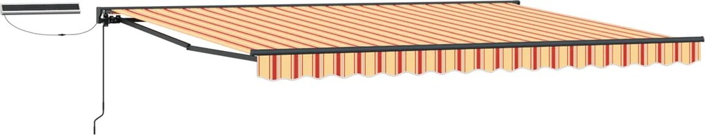 vidaXL Cort electric retractabil Galben și portocalie 5 x 3 m