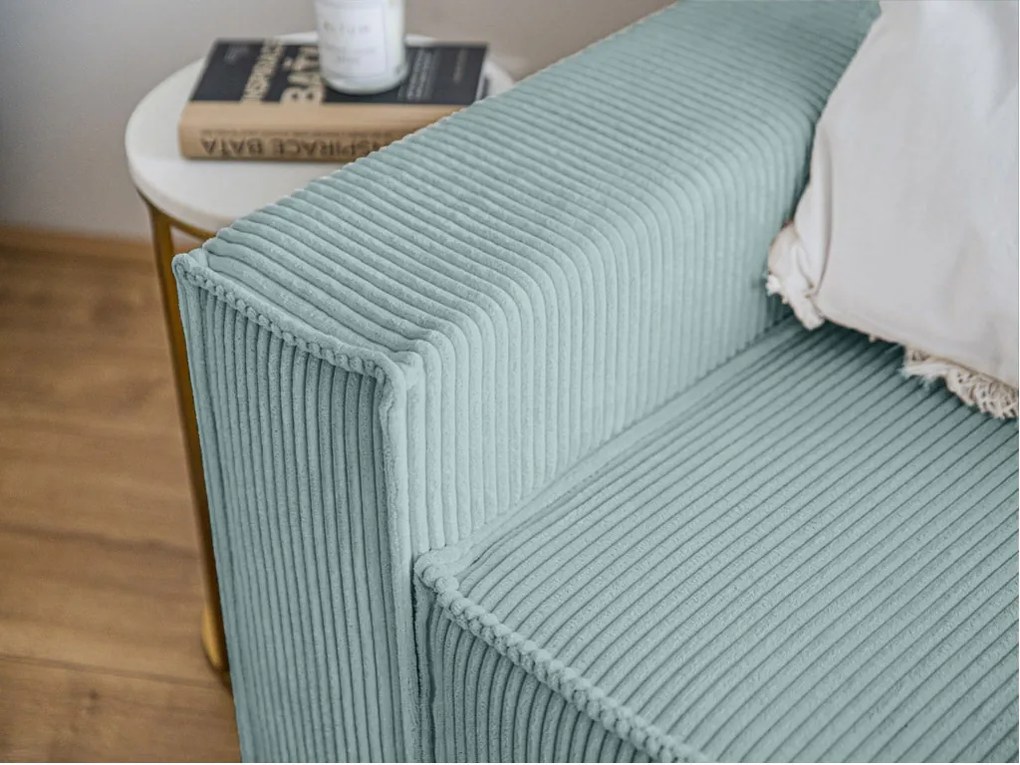 Fotoliu cu taburet SMART SET, albastru deschis